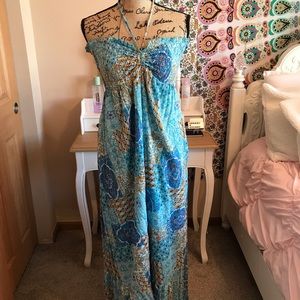 Aqua hobo dress